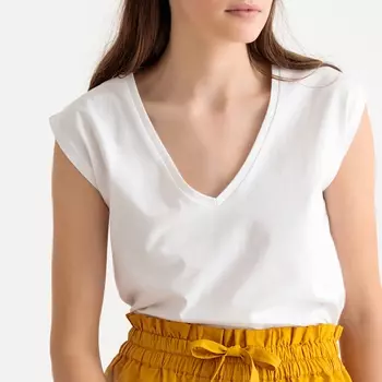 Футболка с V-образным вырезом из биохлопка