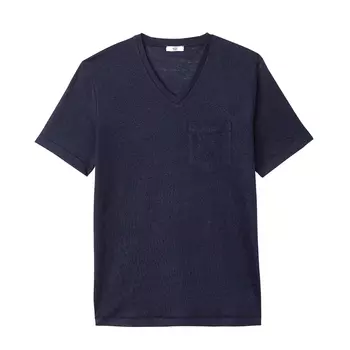 Футболка с V-образным вырезом из льна