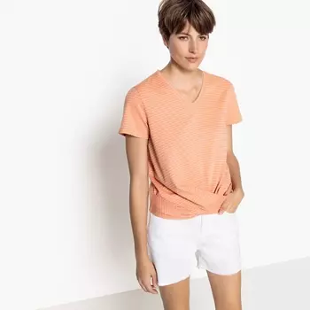 Футболка с V-образным вырезом, ложная завязка спереди