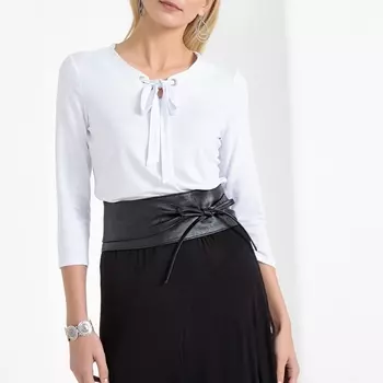 Футболка с V-образным вырезом, мягкий трикотаж