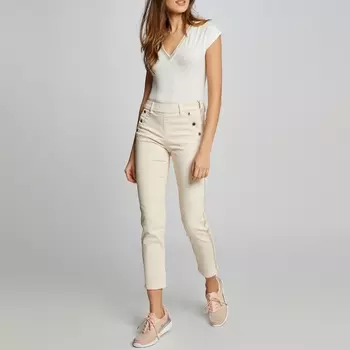 Футболка с V-образным вырезом, отделкой стразами и короткими рукавами