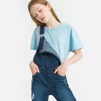 Футболка с вышитой надписью на груди, 10-18 лет