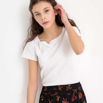 Футболка со сборками на груди 10-18 лет