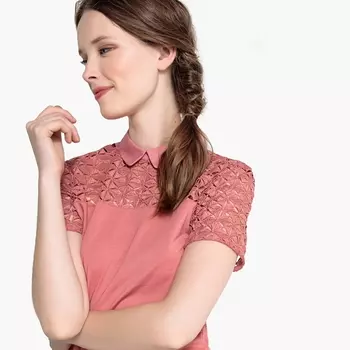 Футболка со вставками кружевными звёзды