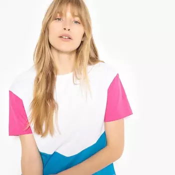 Футболка трехцветная с короткими рукавами и круглым вырезом