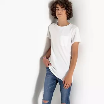 Футболка удлиненная с круглым вырезом, 10-16 лет