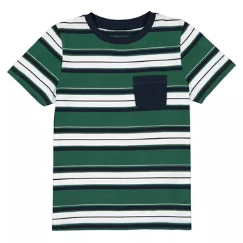 Футболка в полоску в стиле регби с нагрудным карманом, 3-12 лет