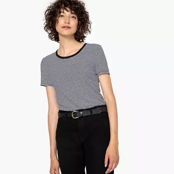 Футболка в рубчик с рисунком в полоску