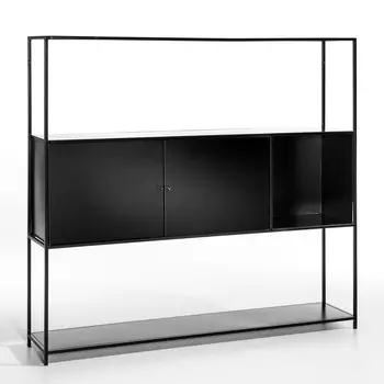 Этажерка низкая из металла Romy, с ящиком по центру