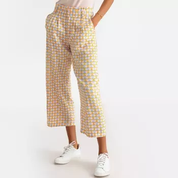 Юбка-брюки с завышенной талией с рисунком