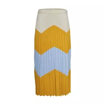 Юбка длинная с плиссировкой трехцветная