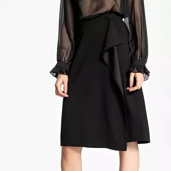 Юбка до колен с воланами