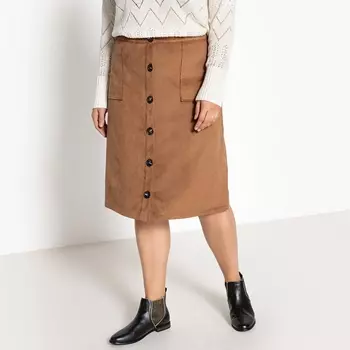 Юбка-миди с застежкой на пуговицы из искусственной кожи