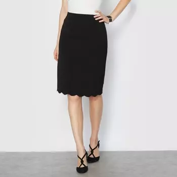 Юбка прямая из крепа с фестонами