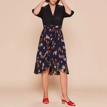 Юбка с воланом и цветочным рисунком Levant