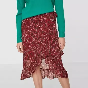 Юбка с запахом и цветочным принтом