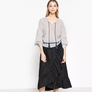 Юбка с запахом и воланами, 100% хлопок