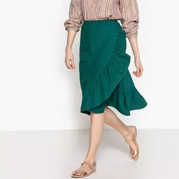 Юбка с запахом и воланом, 100% хлопок