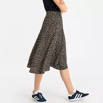 Юбка с запахом с цветочным принтом до колен