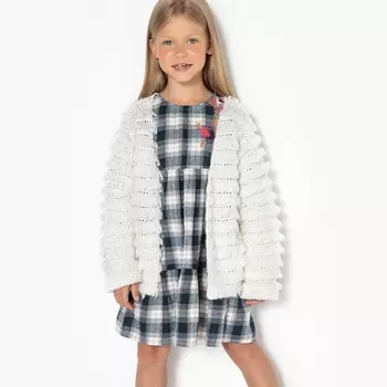 Кардиган длинный с бахромой, 3-12 лет