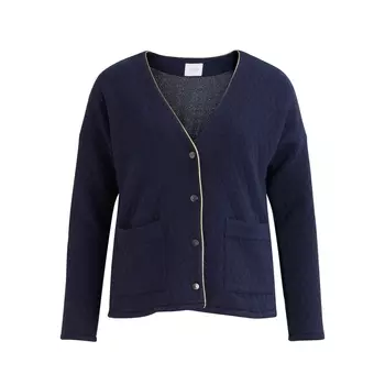 Кардиган из мольтона с отделкой кантом золотистого цвета, 2 кармана