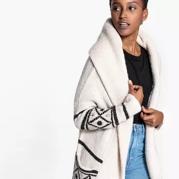 Кардиган с графическим рисунком из шерсти