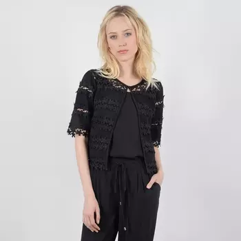 Кардиган с круглым вырезом из тонкого трикотажа на пуговицах