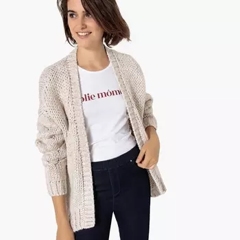 Кардиган с узором косы