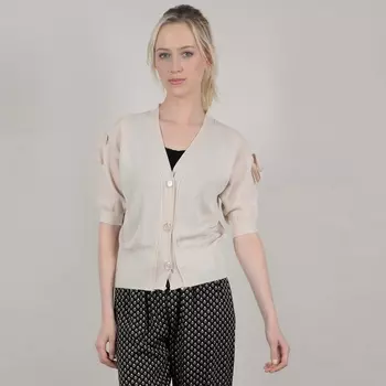 Кардиган с V-образным вырезом и застежкой на пуговицы из трикотажа