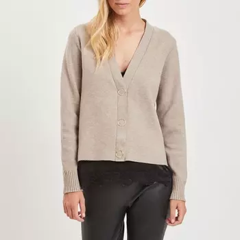 Кардиган с V-образным вырезом из тонкого трикотажа