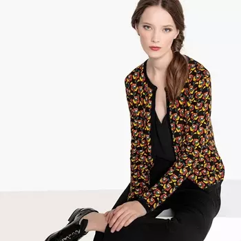 Кардиган с жаккардовым цветочным принтом