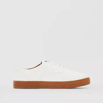 Кеды кожаные с подошвой медового цвета