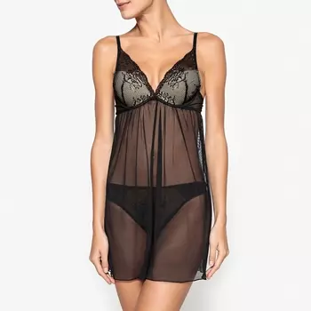 Комбинация из тюля и кружева с вкладышами