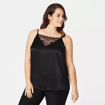 Комбинация однотонная с кружевной вставкой