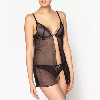 Комбинация, увеличивающая объем, из сатина и вышитой гладью ткани