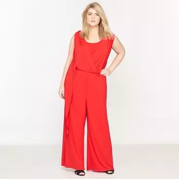 Комбинезон без рукавов из струящегося трикотажа