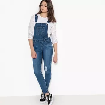 Комбинезон джинсовый с рваным эффектом, 10-16 лет