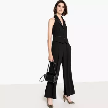 Комбинезон с брюками, без рукавов, с открытой спинкой