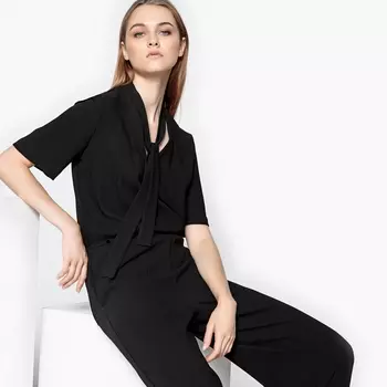 Комбинезон с брюками, вырез на завязках