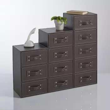 Комод с 5 ящиками, имитация под кожу, Rockford