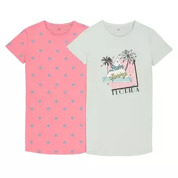 Комплект из 2 больших футболок из 100% хлопка, 10-16 лет