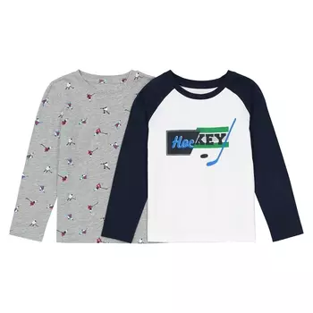 Комплект из 2 футболок с длинными рукавами, 3-12 лет