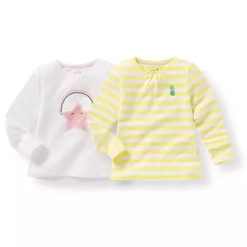 Комплект из 2 футболок с длинными рукавами, 3-12 лет