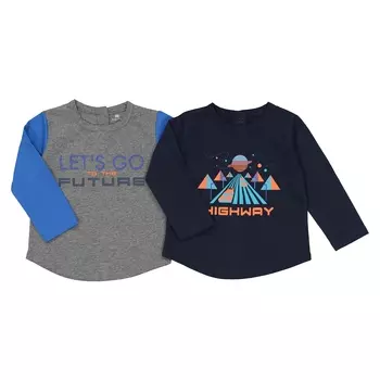 Комплект из 2 футболок с длинными рукавами, 1 мес. - 3 года