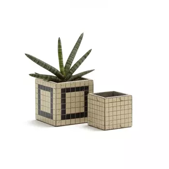 Комплект из 2 кашпо из цемента, KUBIO