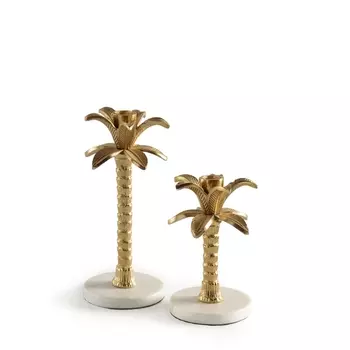 Комплект из 2 подсвечников из пальмы Yvor