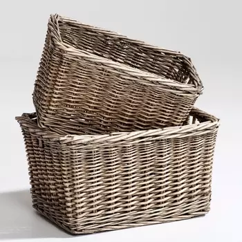 Комплект из 2 составных корзин из плетеного ротанга Semra