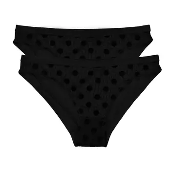 Комплект из 2 трусов-слипов из тюля с бархатистой поверхностью