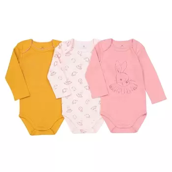 Комплект из 3 боди с длинными рукавами, 0 мес. - 3 года