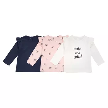 Комплект из 3 футболок с длинными рукавами, 1 мес. - 3 года